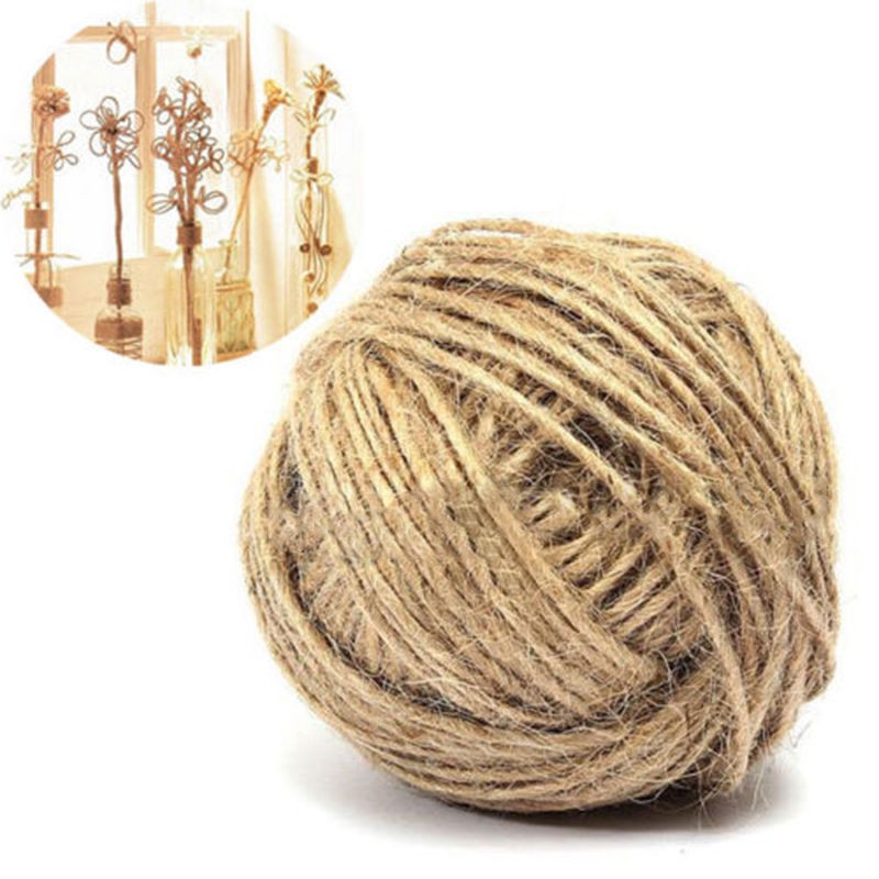 100m 1mm Natural Brown Jute Hemp Rope Twine String Cord Shank Craft