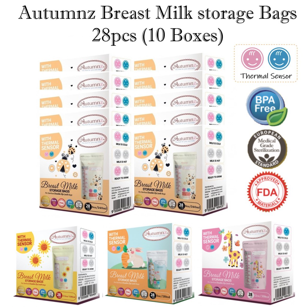 10 Boxes Autumnz Breast milk Breastmilk storage bags *BPA Free *Double