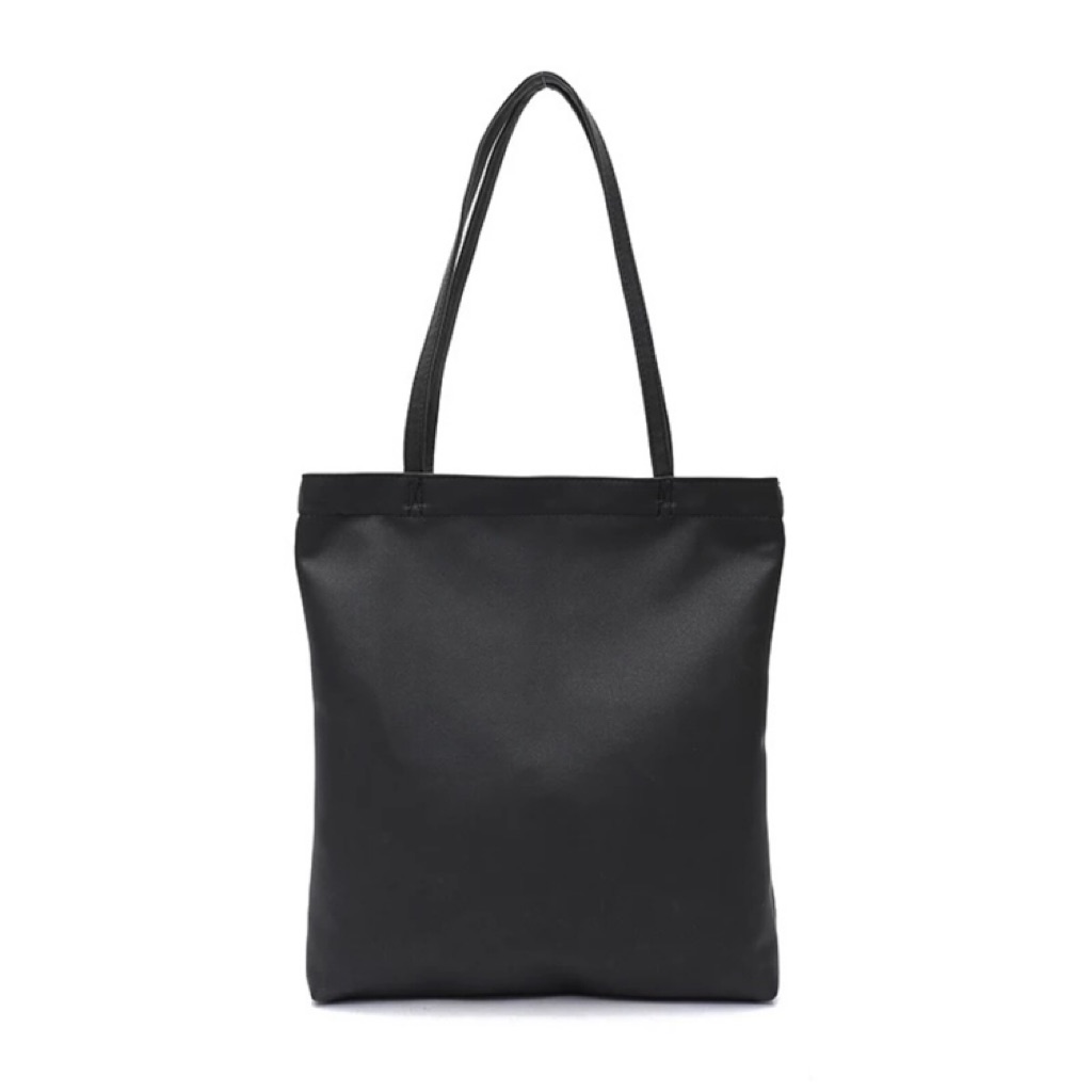 Delivered in 3 Days Black Leather Tote Bag Basic Casual Bag Zip