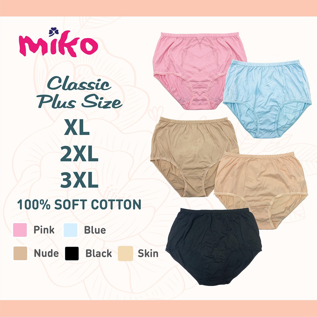 Miko classic plus size 100 cotton Panties/Underwear/Panty Shopee