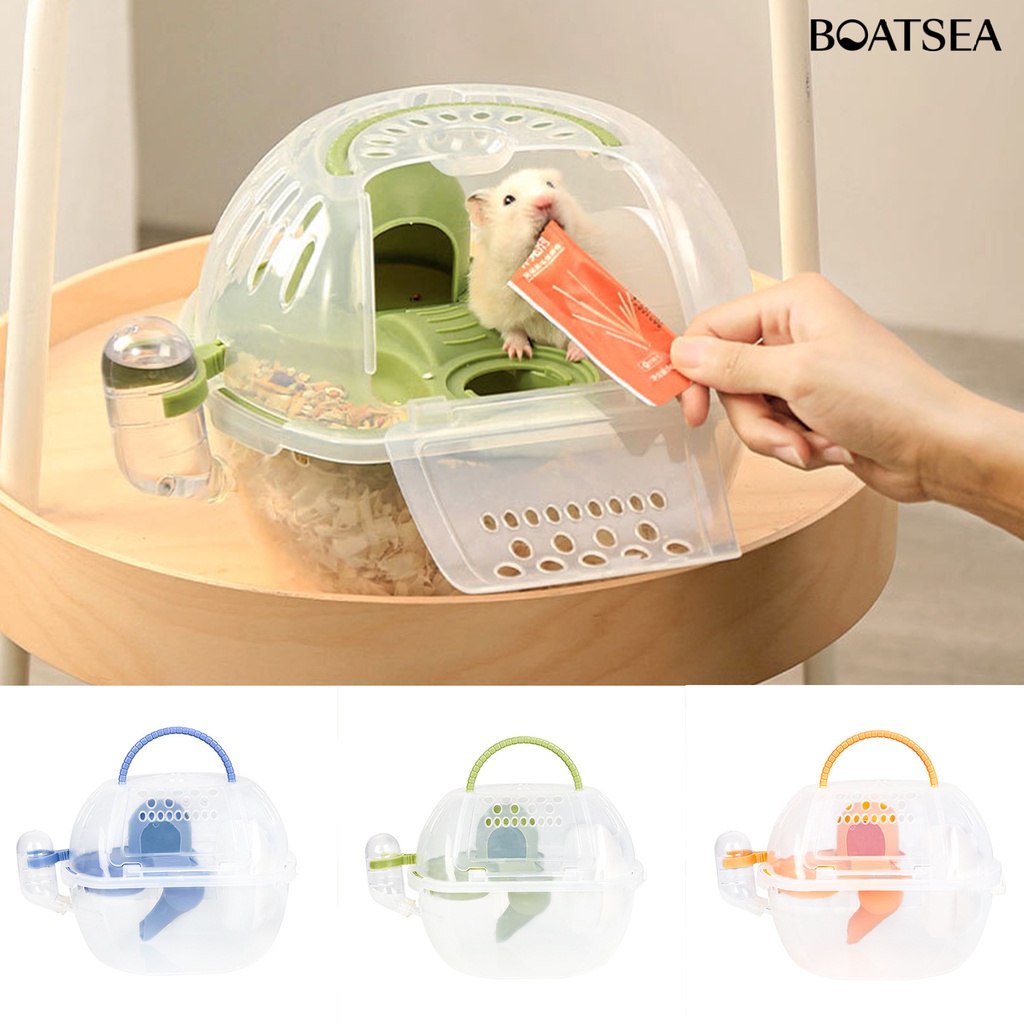 Boatsea Hamster Cage Transparent Special Antijailbreak Portable Small