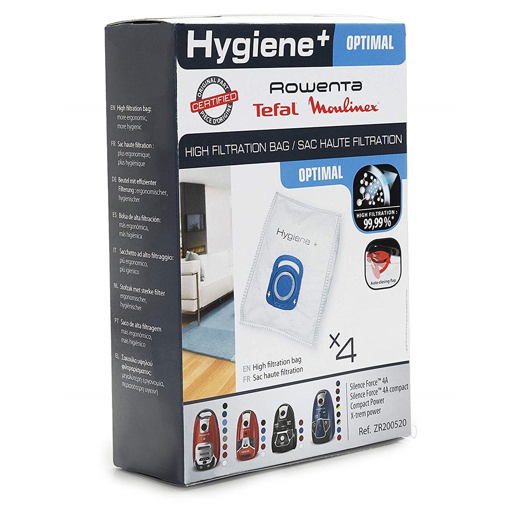 Tefal ZR2005 Vacuum Cleaner High Filtration Bag 4x Shopee Singapore