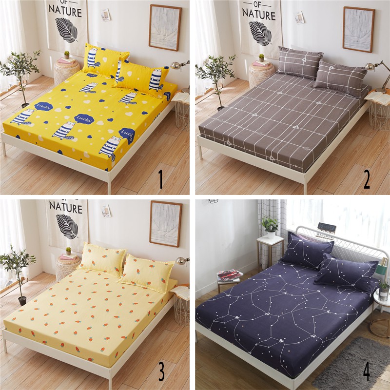 Single/Queen Size/CADAR TILAM/Fitted Bedsheet With Rubber Bedding Set Animal Shopee Singapore