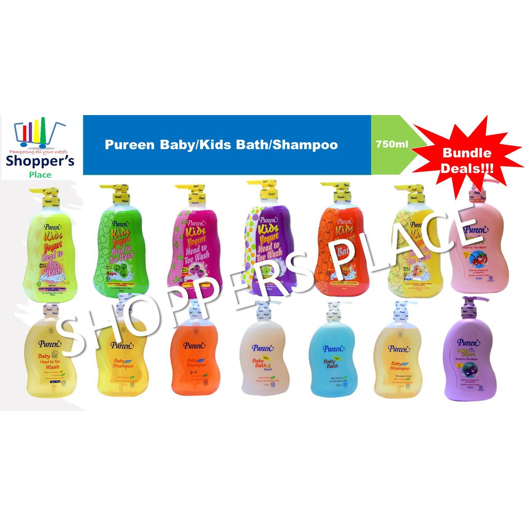 Pureen Baby Bath/Baby Shampoo 750ml 7 variants Shopee Singapore