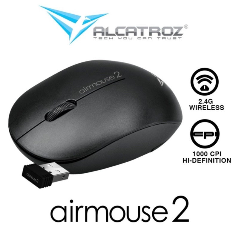 [SG ready stock] Alcatroz Wireless Airmouse 2 HiRes 1000CPI Wireless Optical Mouse Shopee