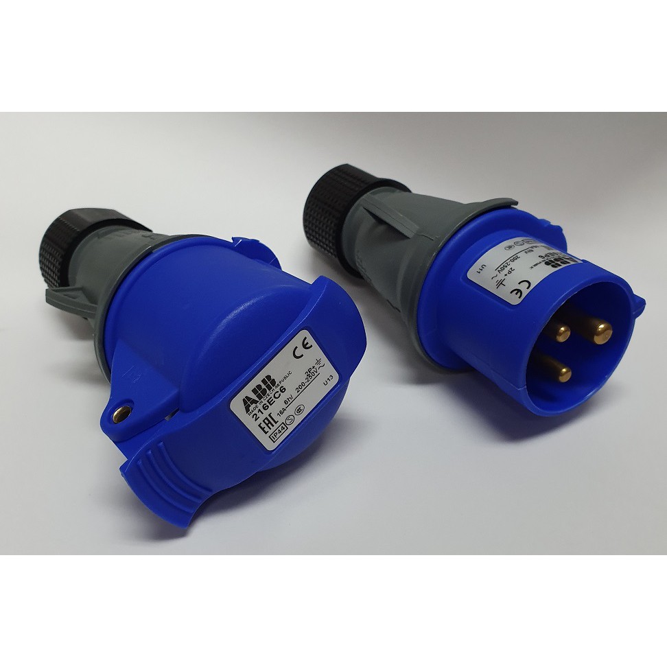 ABB Industrial Plugs and Sockets 3Pin 16A 200250V 50/60Hz IP44 Shopee Singapore