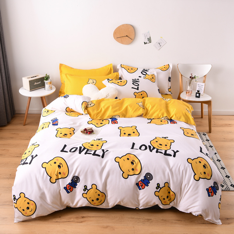 Winnie the Pooh 4 In 1 Bedding Set Quilt Comforter Duvet Cover Flat Bed