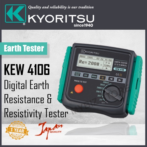 Kyoritsu Kew 4106 Digital Earth Tester (Made in Japan) Shopee Singapore