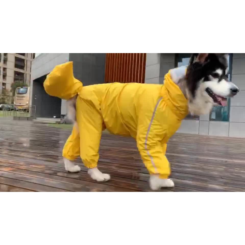 Pet Supplies Four Care Belly Big Dog Raincoat Cover Tail
