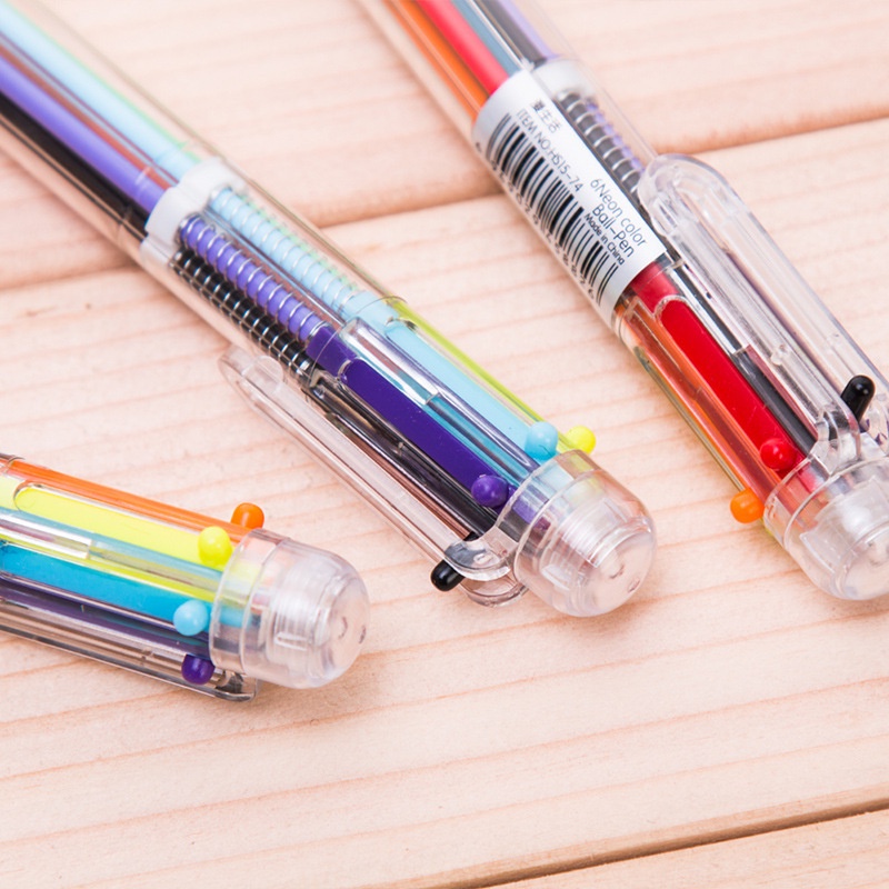 6in1 Multicolour Ballpoint Pen 6Color Retractable Ballpoint Pens
