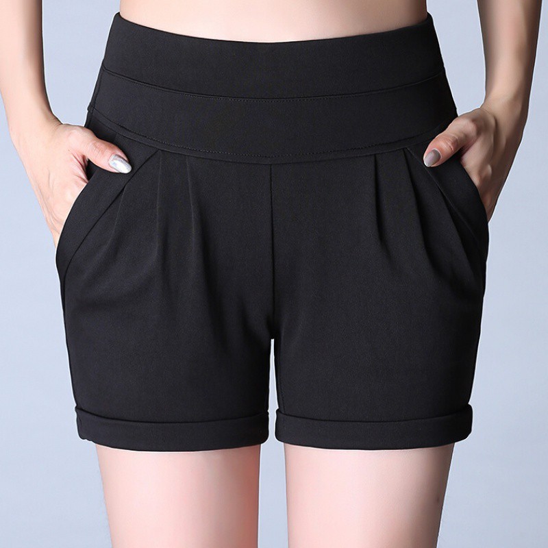 Women summer wide leg shorts high waist Aline slim plus size shorts