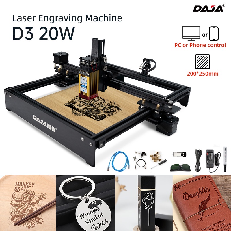 DAJA Laser Engraving Machine D3 Series Automatic Wood Carving Metal