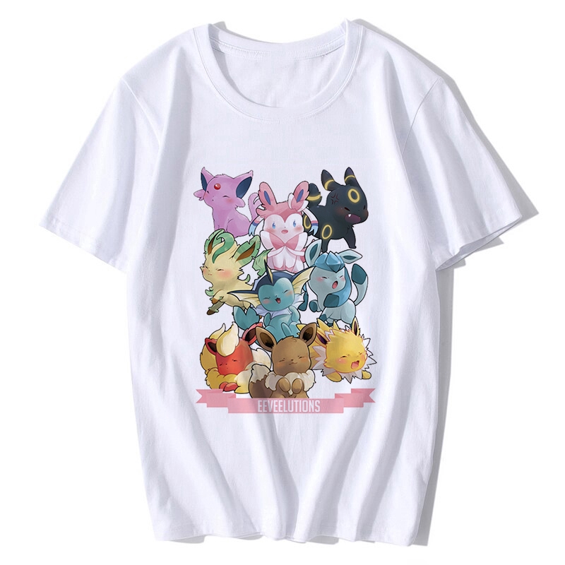 Pokemon Eevee Family T Shirt Summer Men Short Sleeve TShirt Comfortable
