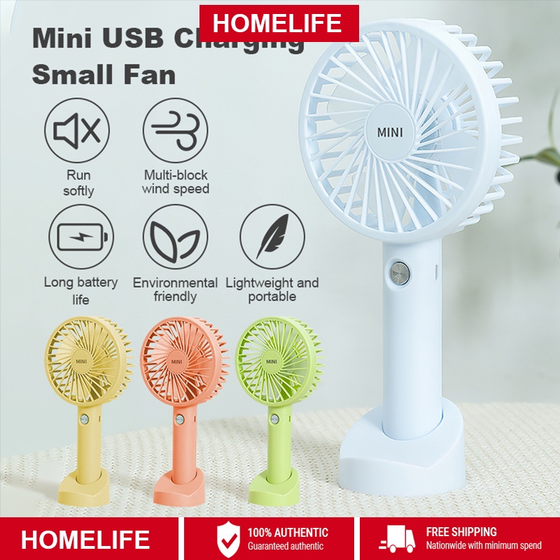 [SG Stock] Handheld Small Fan Dormitory Desk Surface USB Rechargeable