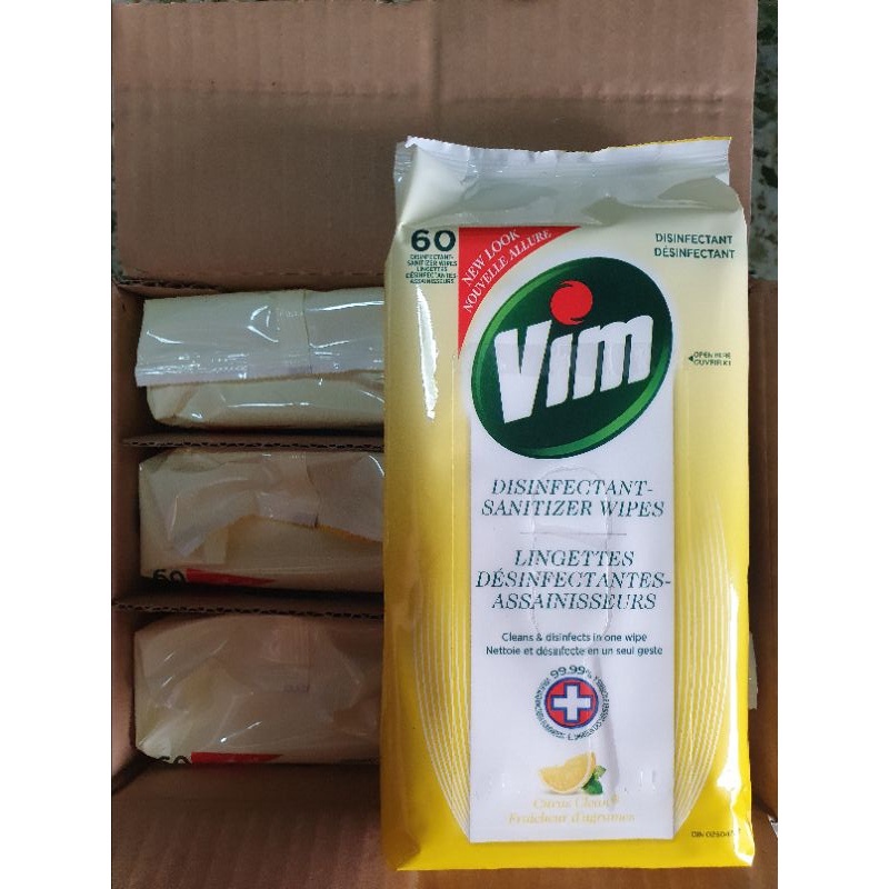 (Bundle Of 3,6) Vim Antibacterial Disinfectant Wipes 60sheets Citrus