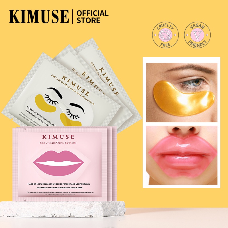Buy 10 free 2 KIMUSE 24K Gold Eye Mask Under Eye Collagen Patch Pink