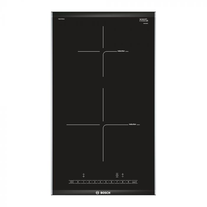 Bosch PIB375FB1E 30cm Domino Induction Hob Black with Stainless Steel