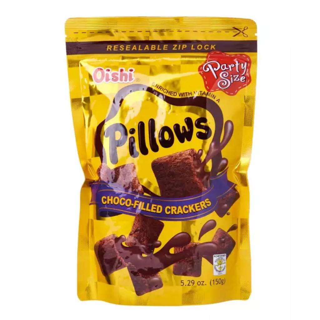 Oishi Pillows Crackers Party Size Chocolate 150g Shopee Singapore