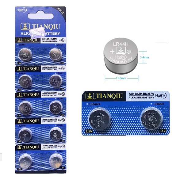 Alkaline Battery 10 Pieces For hearing Aid LR44H, 357A size TIANQIU