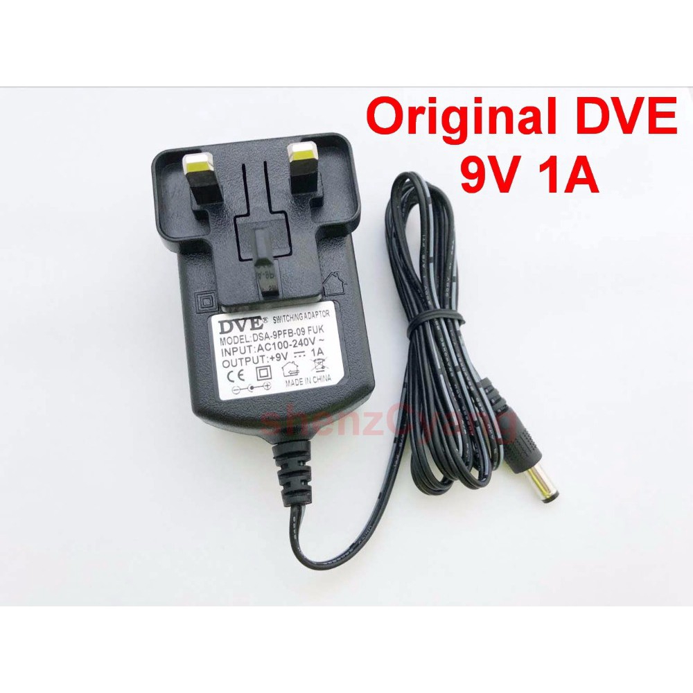1PCS Original DVE 9V 1A AC / DC Power Supply Adaptor Plug Pack for