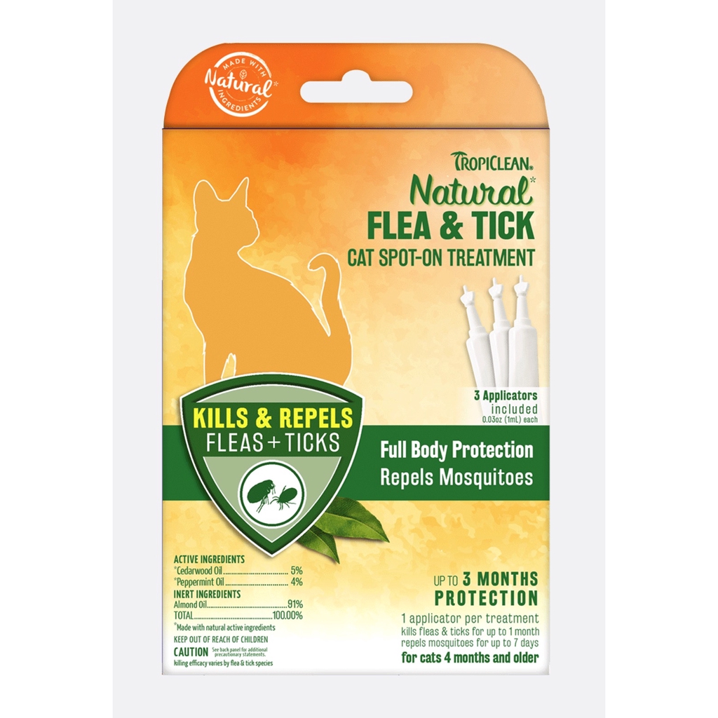 Tropiclean Natural Flea and Tick spot on for cats Shopee Singapore