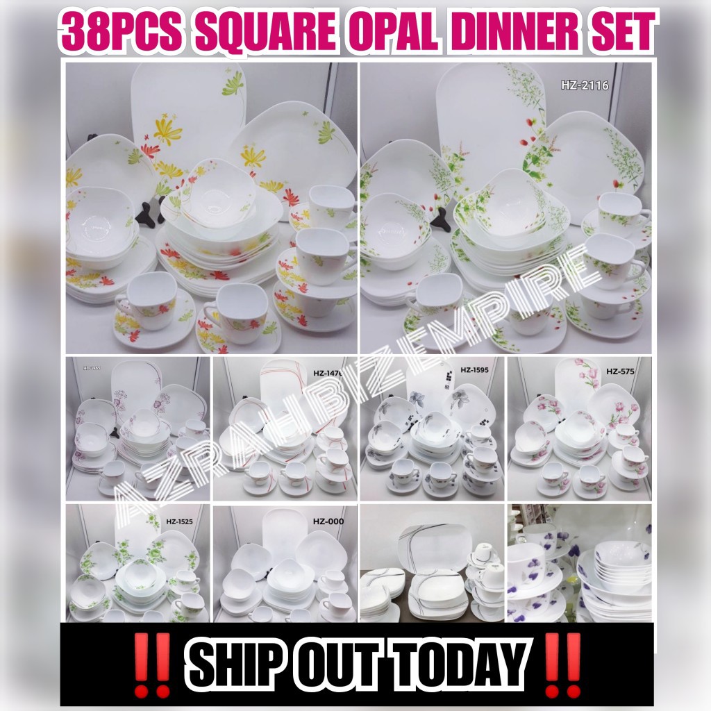 HOT! 38PCS SQUARE OPAL DINNER SET FLOREA / SET PINGGAN MAKAN SET CAWAN