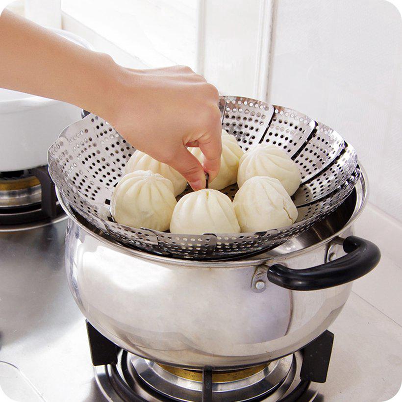 Multifunctional Stainless Steel Folding Steamer Steam Vegetable Basket