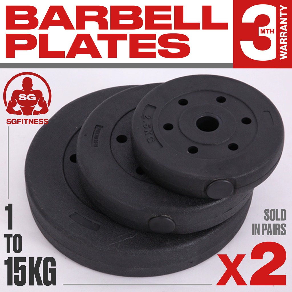 [READY STOCKS PAIR] PVC Gym Weight Plates / Barbell Weight Plates (3