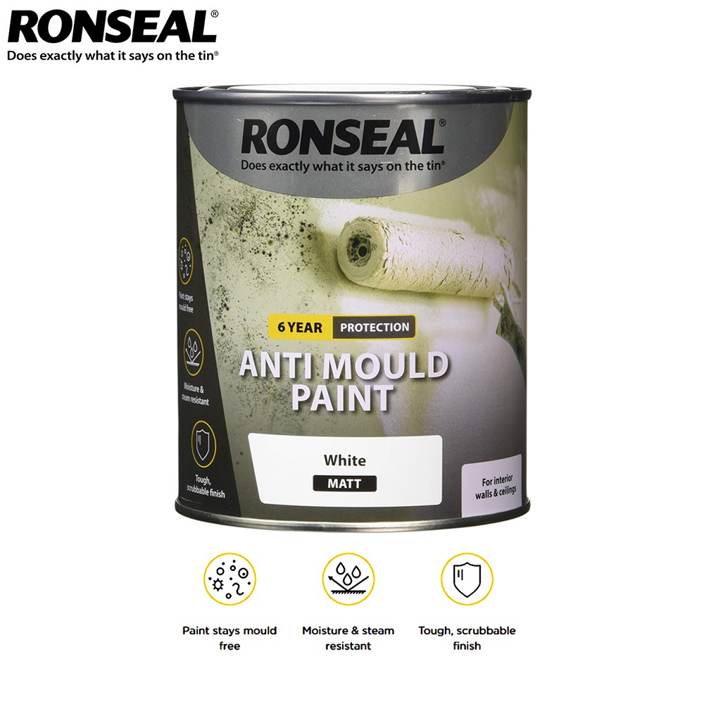 RONSEAL Anti Mould Paint White Matt 750ml Shopee Singapore