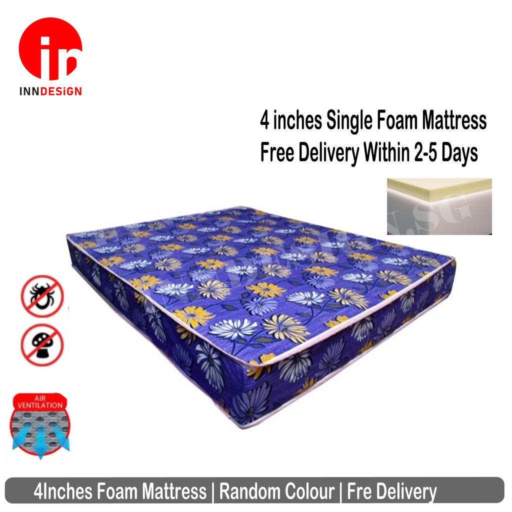 4 inch Single Foam Mattress (Random Color) Shopee Singapore