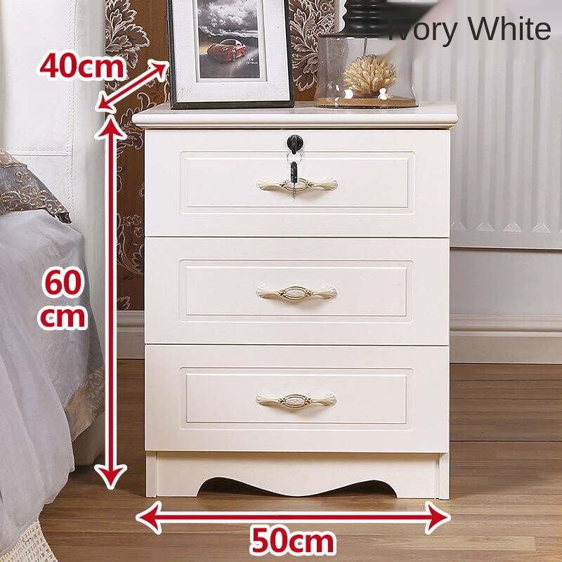 Europeanstyle bedroom bedside table with lock small apartment three