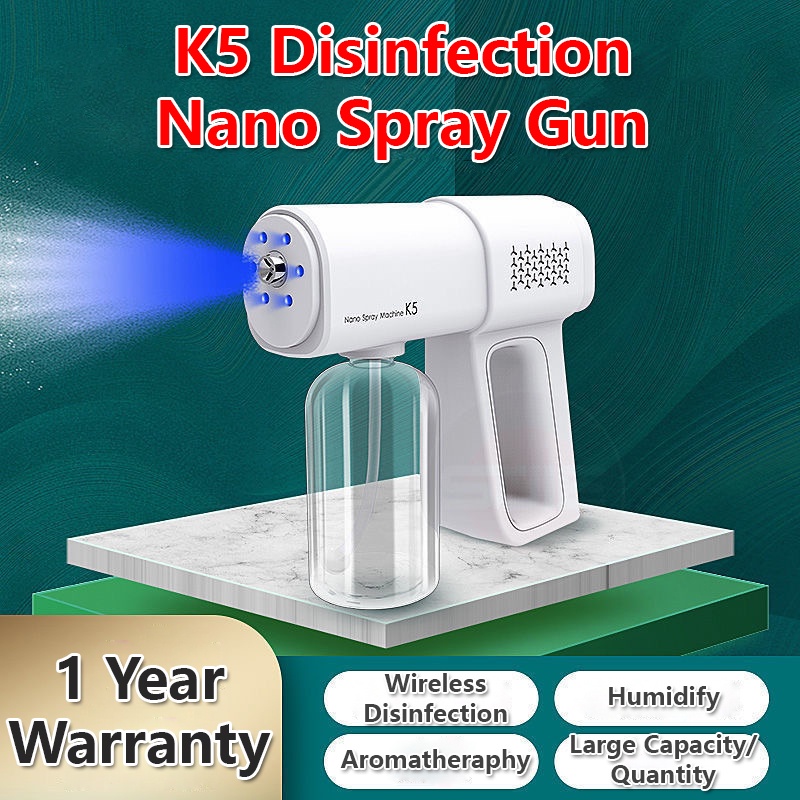 K5 Sanitizer Spray Machine Handheld Disinfection Blue Ray Disinfectant Spray Gun Nano Atomizer