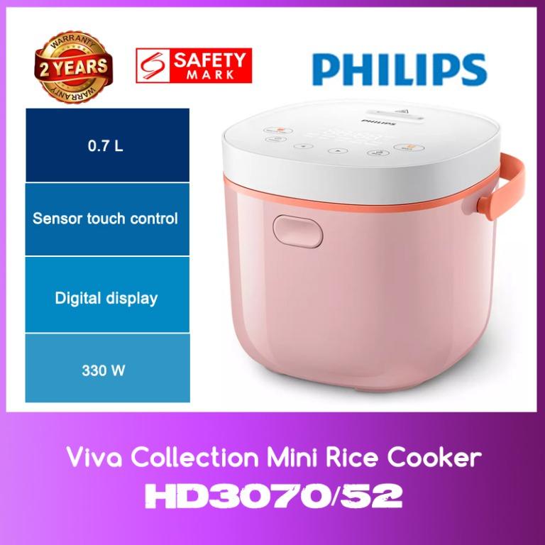 Philips HD3070/22 Viva Collection Mini Rice Cooker WITH 2 YEARS