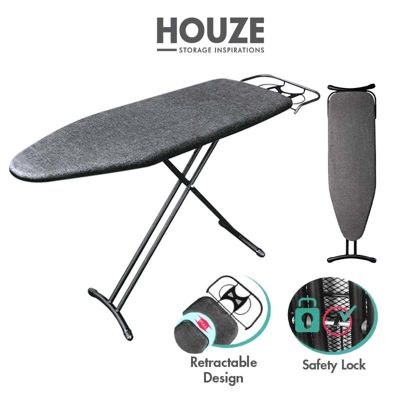 Retractable Black Ironing Board (Dim 131 x 33cm) Shopee Singapore