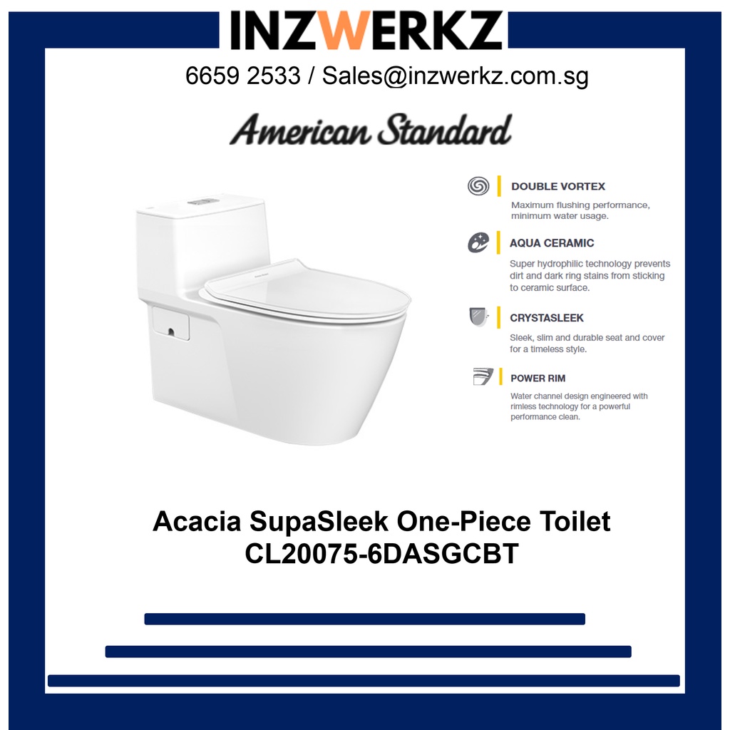American Standard Acacia SupaSleek One Piece Toilet Bowl CL20075