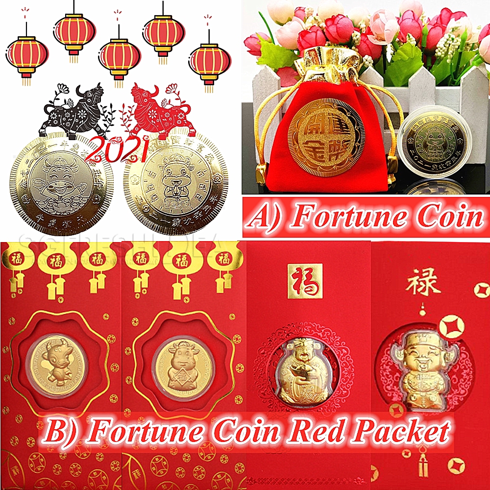 Chinese New Year CNY 2021 OX Red Packet Ang Bao Golden Lucky Fortune