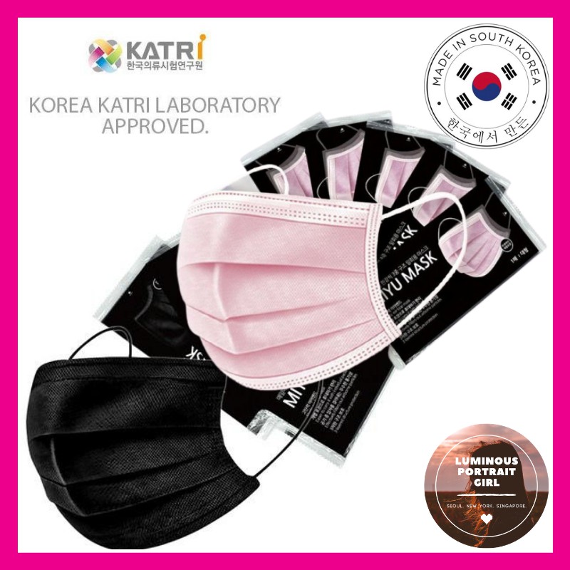 (KOREA MASKS 3 PLY) Bundle of 12, 3 Ply Individual Packaging Disposable
