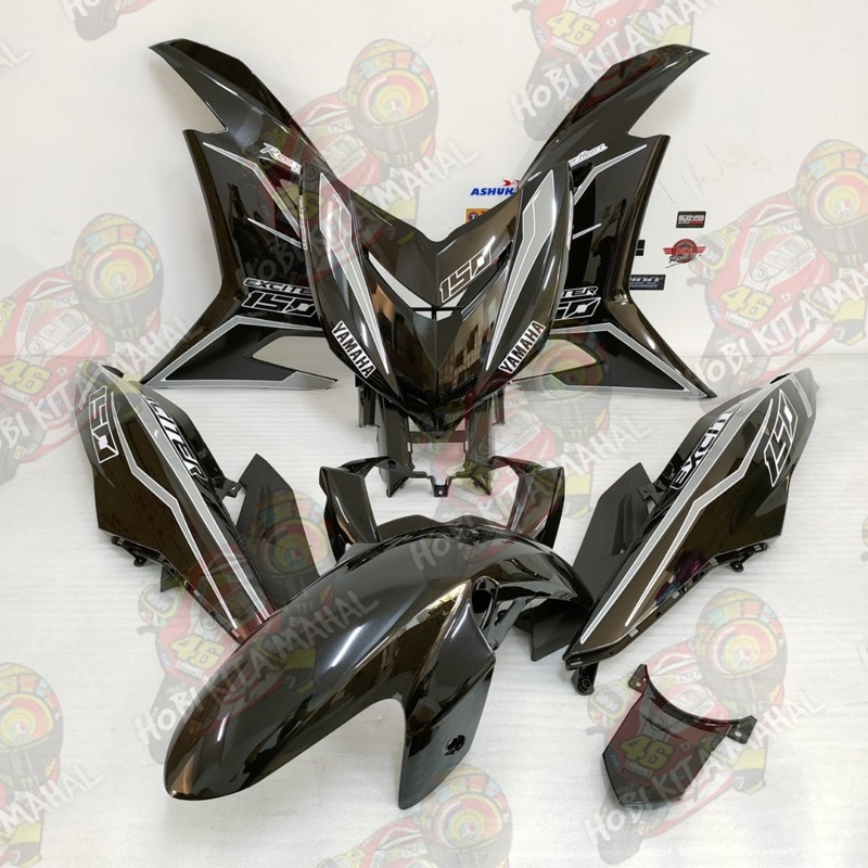 CUSTOM COVER SET YAMAHA Y15ZR V1 V2 WITH STRIPE (53) EXCITER SPECIAL EDITION GREY WHITE Shopee