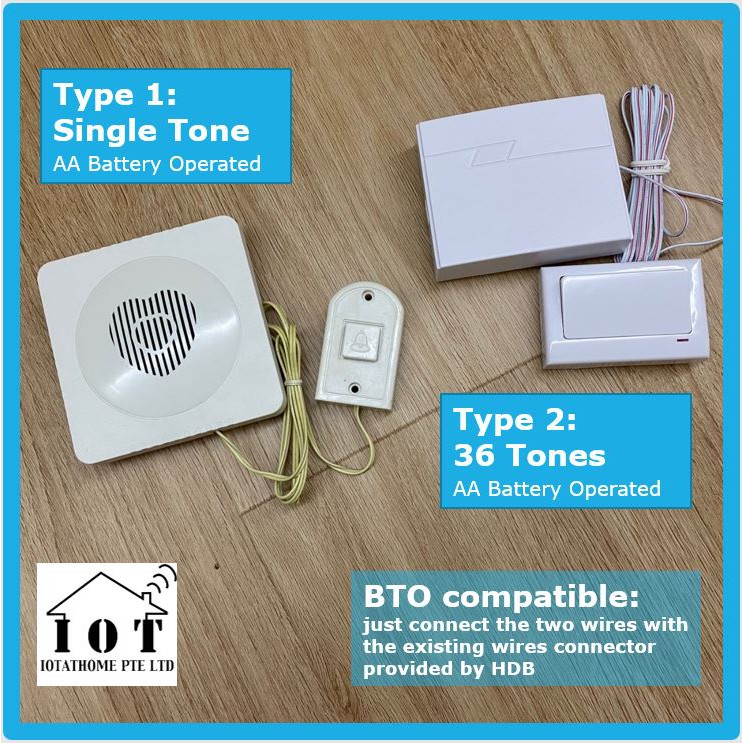 Wired Battery Door Bell for HDB/BTO/Condo Shopee Singapore