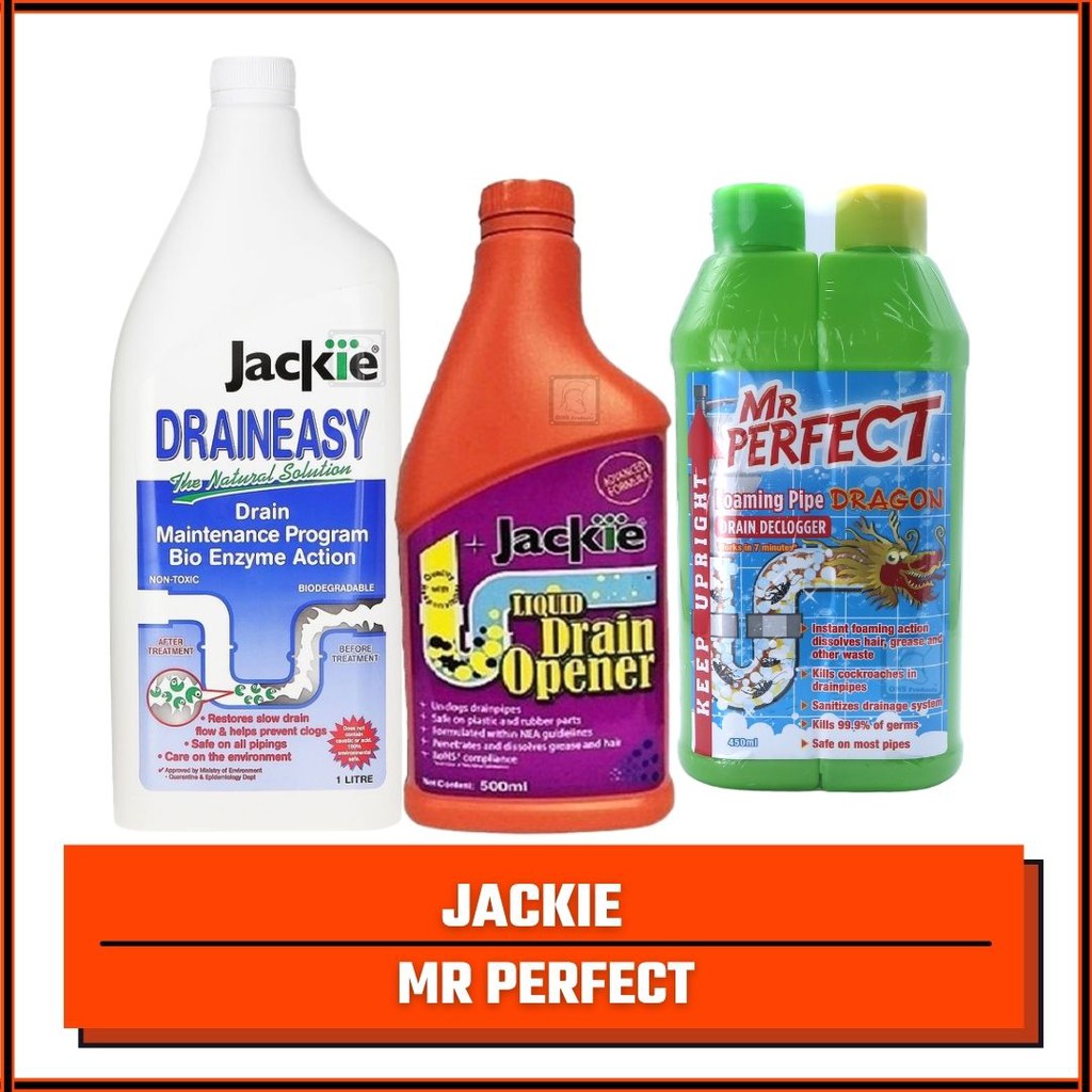 Jackie Mr Perfect Liquid Drain Declogger Dissolves Hair Grease Kills