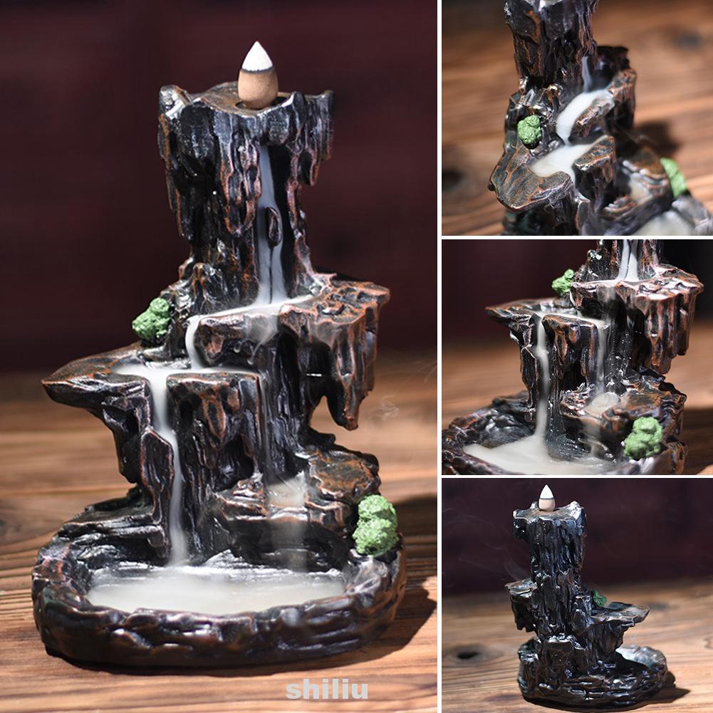 Exquisite Home Mountain River Waterfall Backflow Incense Burner