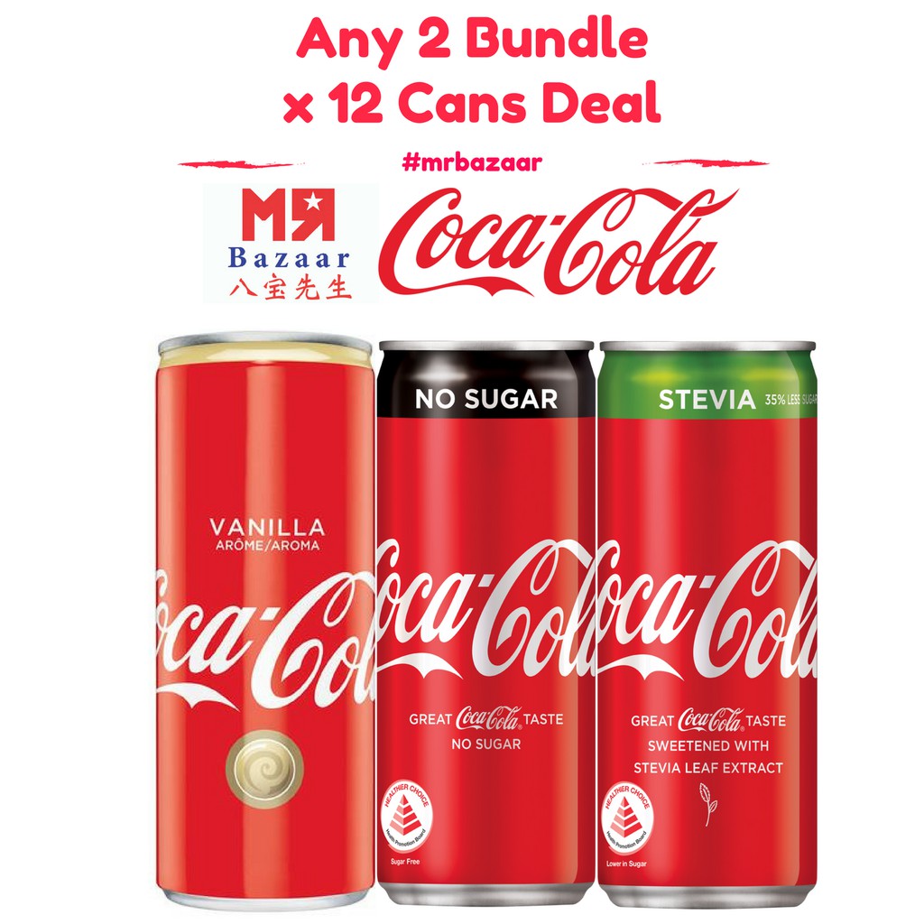 Coca Cola (Vanilla/Stevia/Coke Zero No Sugar) any 2 bundles x 12 cans