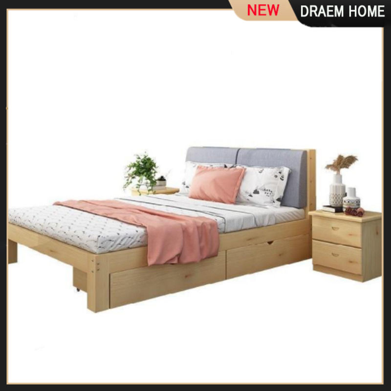 Upholstered Bed With Footboard Shopee Singapore Headboard Soft Bag Simple Modern 1 8m Bed Back