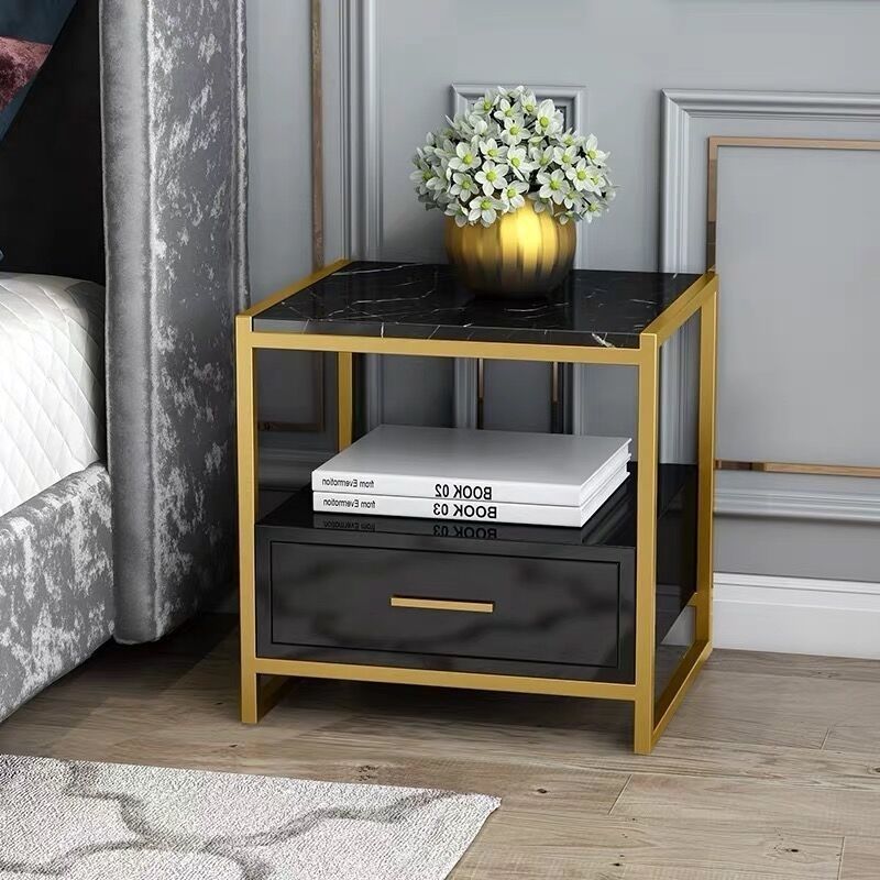Simple bedroom bedside table with drawer storage small