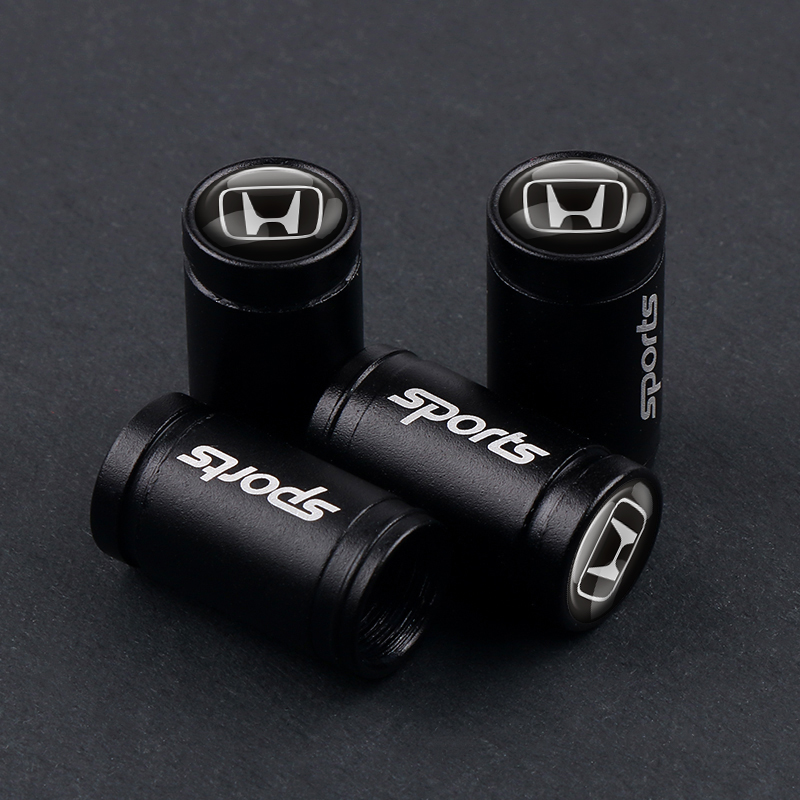 4pcs Tyre Stem Air Caps For Honda Civic Accord 7 Fit Jazz Crv Hrv Aluminum Metal Car Wheel Tire
