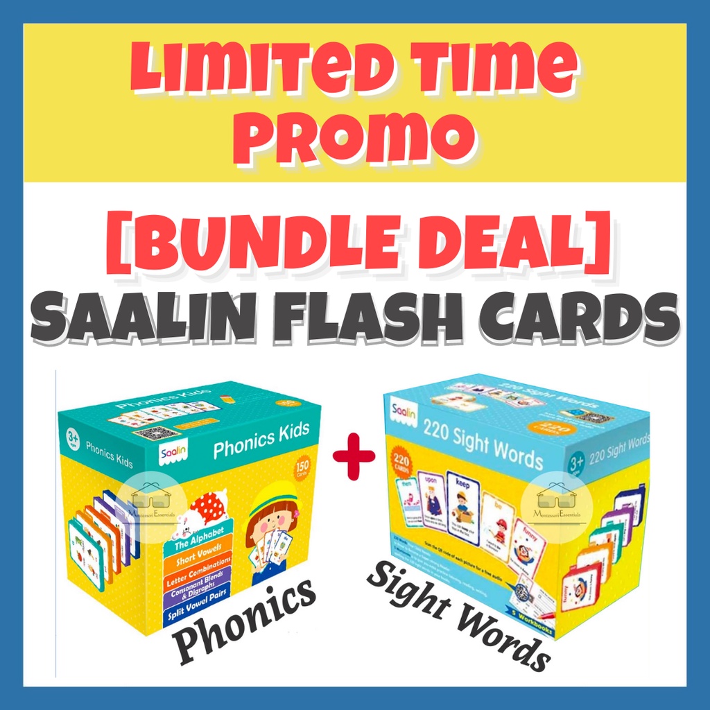 Bundle Deal] Saalin 220 Sight Words + Phonics Kids | Shopee Singapore