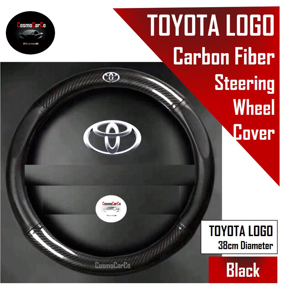 🔥23 DAY DELIVER🔥Toyota Steering Wheel Cover Carbon Fiber Leather For