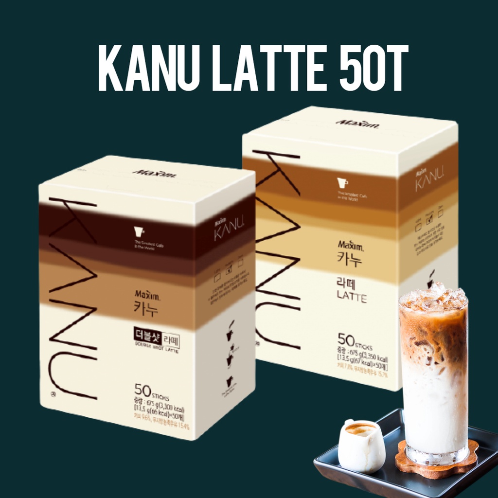 Maxim KANU Latte / Double Shot Instant Coffee 50Sticks kanu 50T