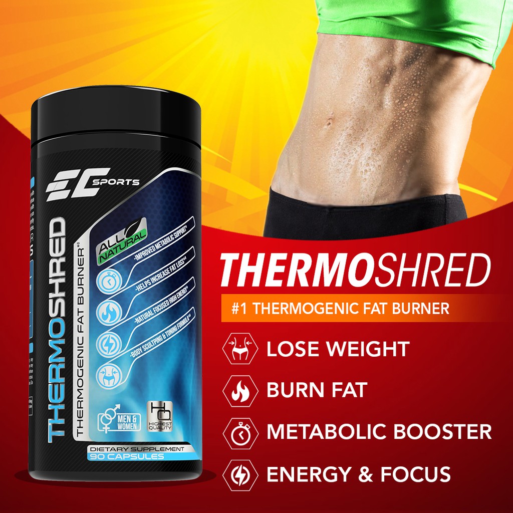 EC Sports ThermoShred Thermogenic Fat Burner 90 Capsules Burn More