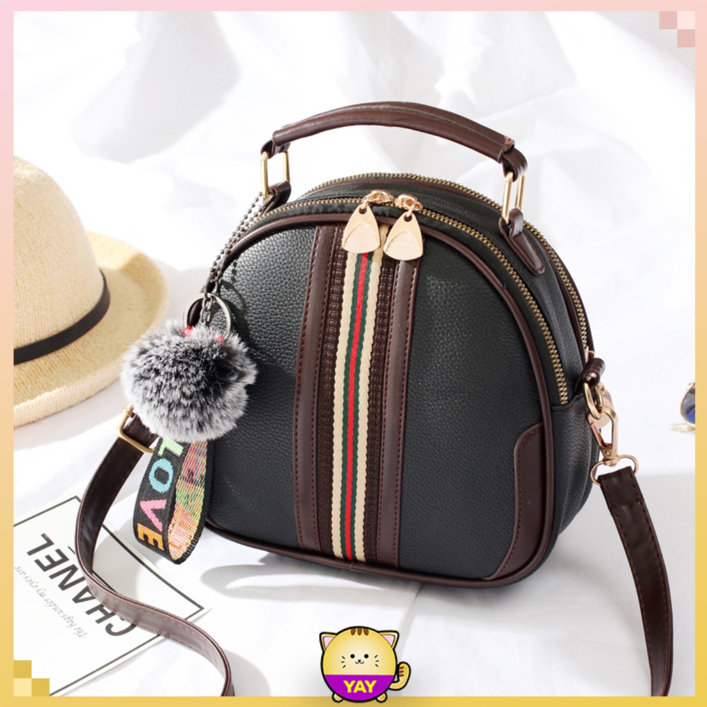 YAY SINGAPORE Small Round Handbag Sling Bag Beg Tangan Premium Tote